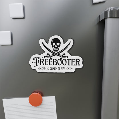 Pirate Skull Die‑Cut Magnet — "Freebooter Company" Vintage Pirate Logo Magnet