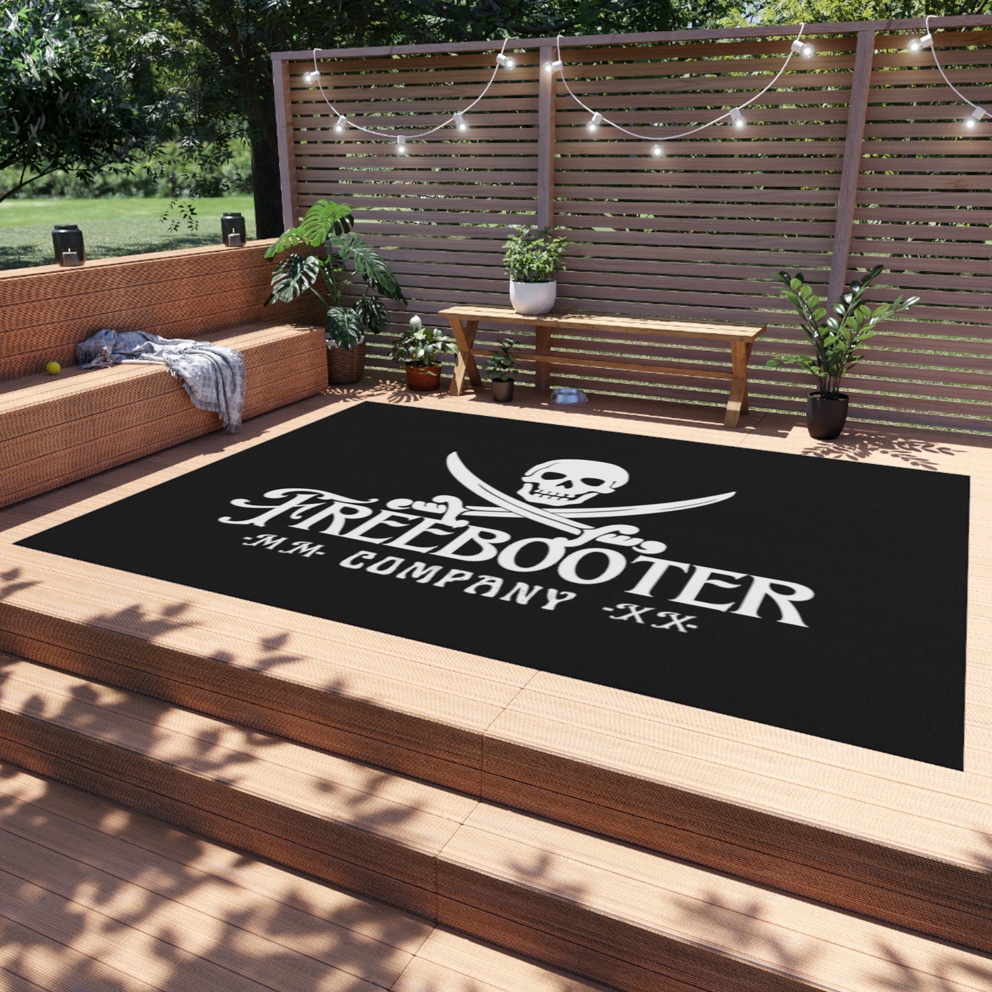 Freebooter Logo Heavy-duty Outdoor Rug! Durable and of high quality, it'll be perfect for your mancave or garage