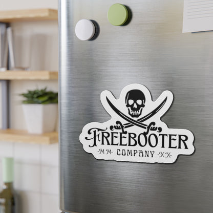 Pirate Skull Die‑Cut Magnet — "Freebooter Company" Vintage Pirate Logo Magnet