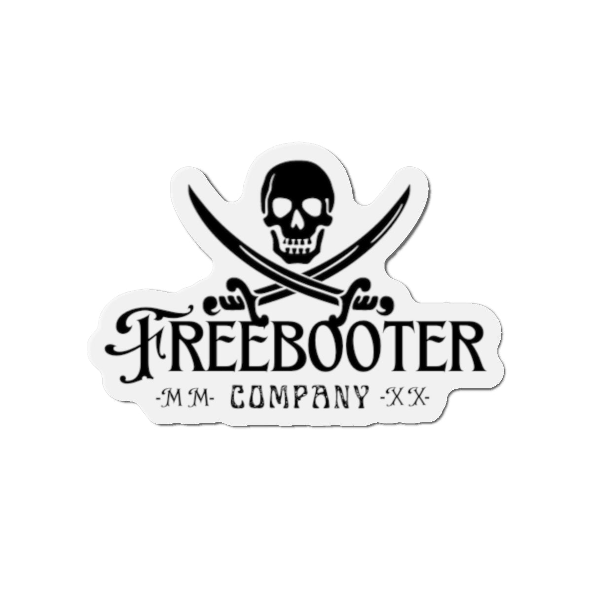 Pirate Skull Die‑Cut Magnet — "Freebooter Company" Vintage Pirate Logo Magnet