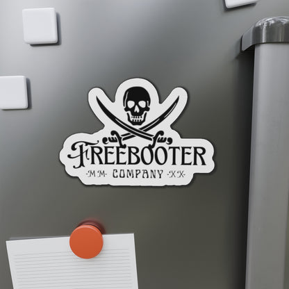 Pirate Skull Die‑Cut Magnet — "Freebooter Company" Vintage Pirate Logo Magnet