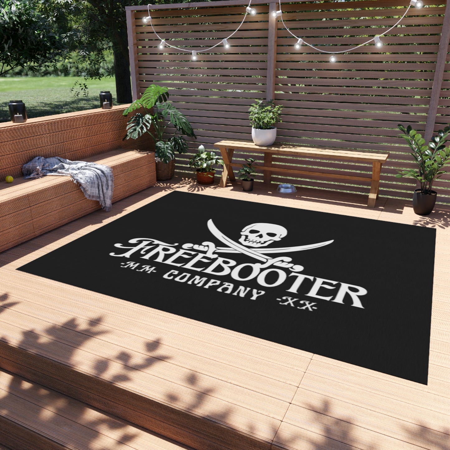 Freebooter Logo Heavy-duty Outdoor Rug! Durable and of high quality, it'll be perfect for your mancave or garage