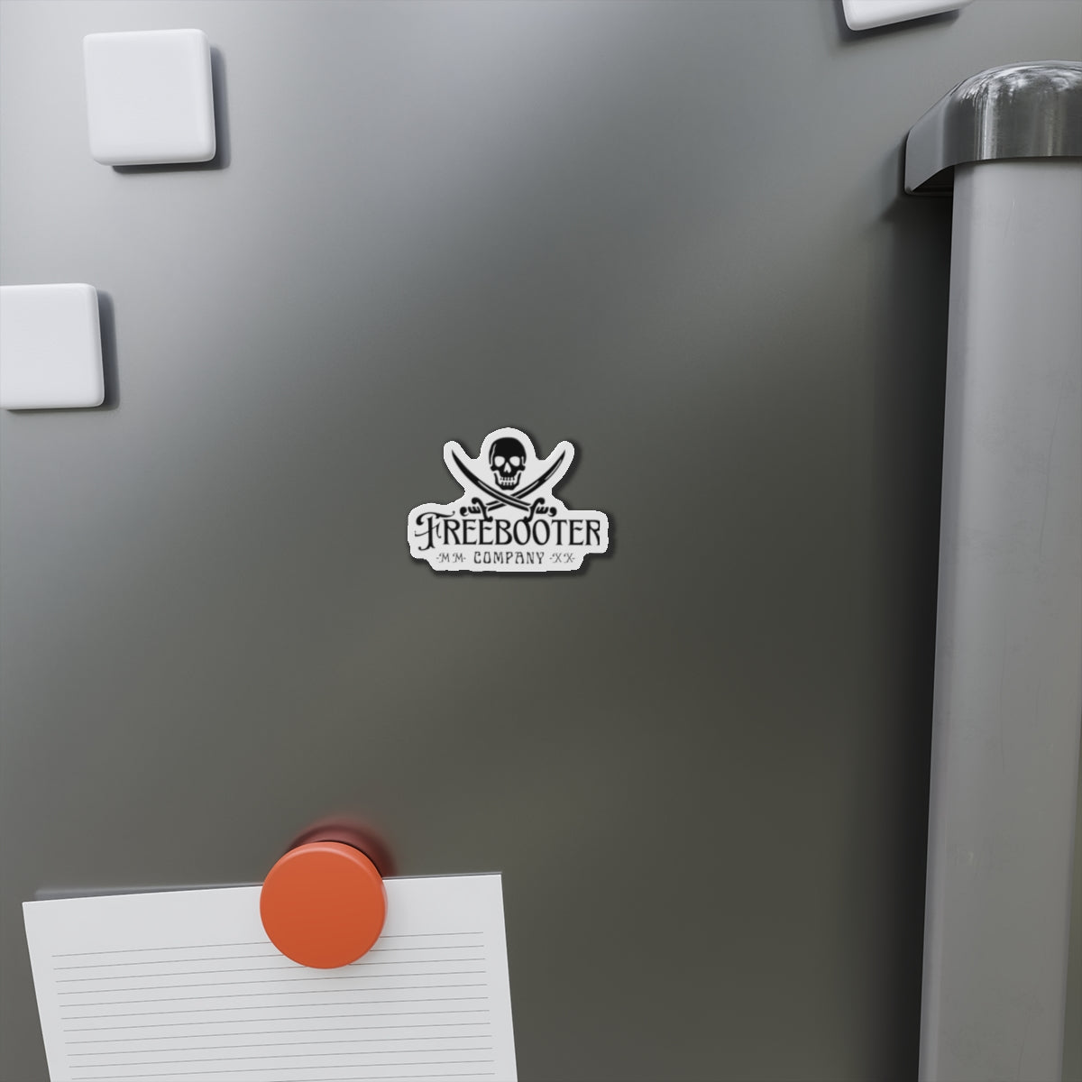 Pirate Skull Die‑Cut Magnet — "Freebooter Company" Vintage Pirate Logo Magnet