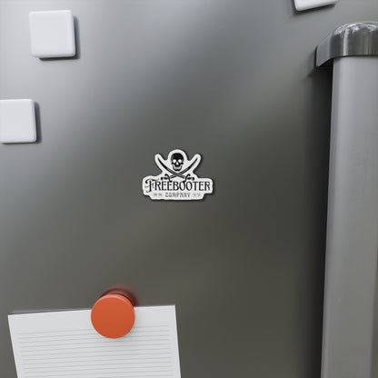 Pirate Skull Die‑Cut Magnet — "Freebooter Company" Vintage Pirate Logo Magnet
