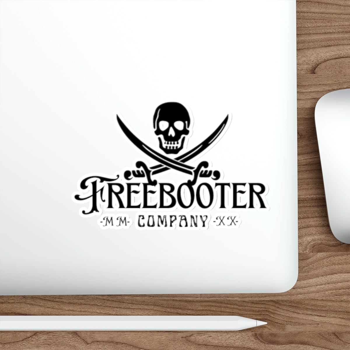 Freebooter Skull & Crossed Swords Die-Cut Sticker — Pirate Logo Decal