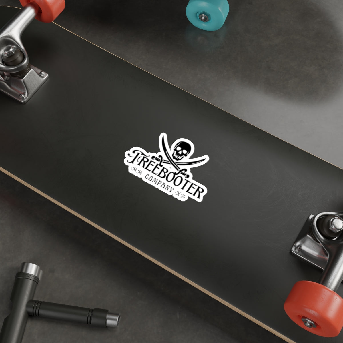Freebooter Skull & Crossed Swords Die-Cut Sticker — Pirate Logo Decal