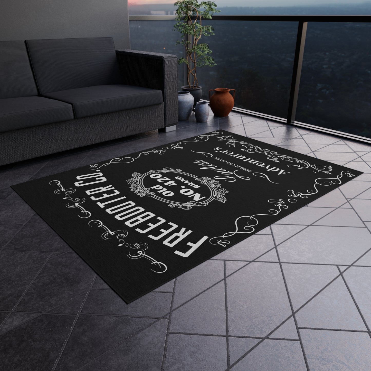 JD style Heavy-duty Outdoor Rug! Durable and of high quality, it'll be perfect for your mancave or garage