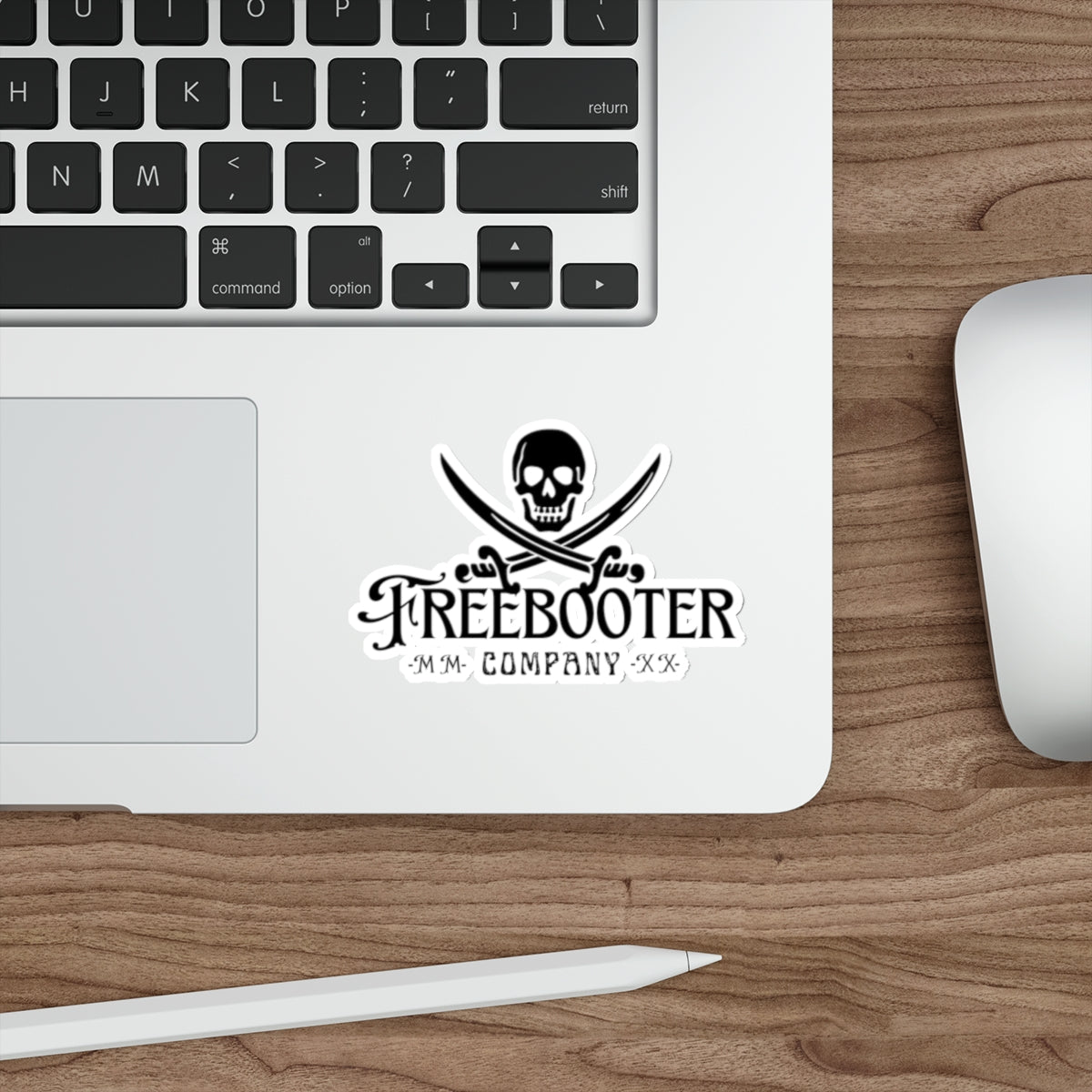 Freebooter Skull & Crossed Swords Die-Cut Sticker — Pirate Logo Decal