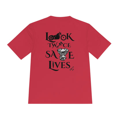 "Look Twice Save Lives" Freebooter Moisture Wicking Tee