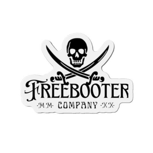 Pirate Skull Die‑Cut Magnet — "Freebooter Company" Vintage Pirate Logo Magnet