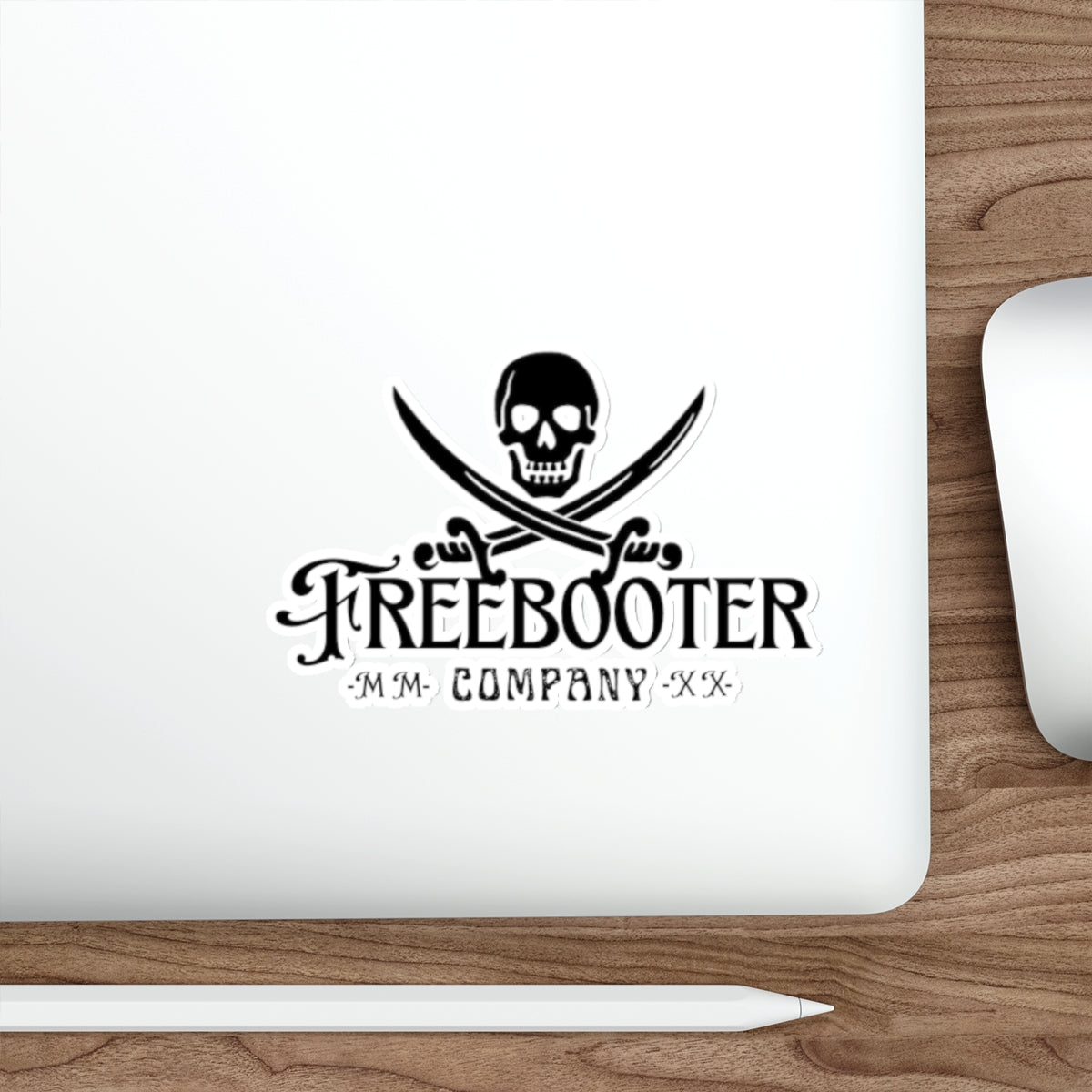 Freebooter Skull & Crossed Swords Die-Cut Sticker — Pirate Logo Decal