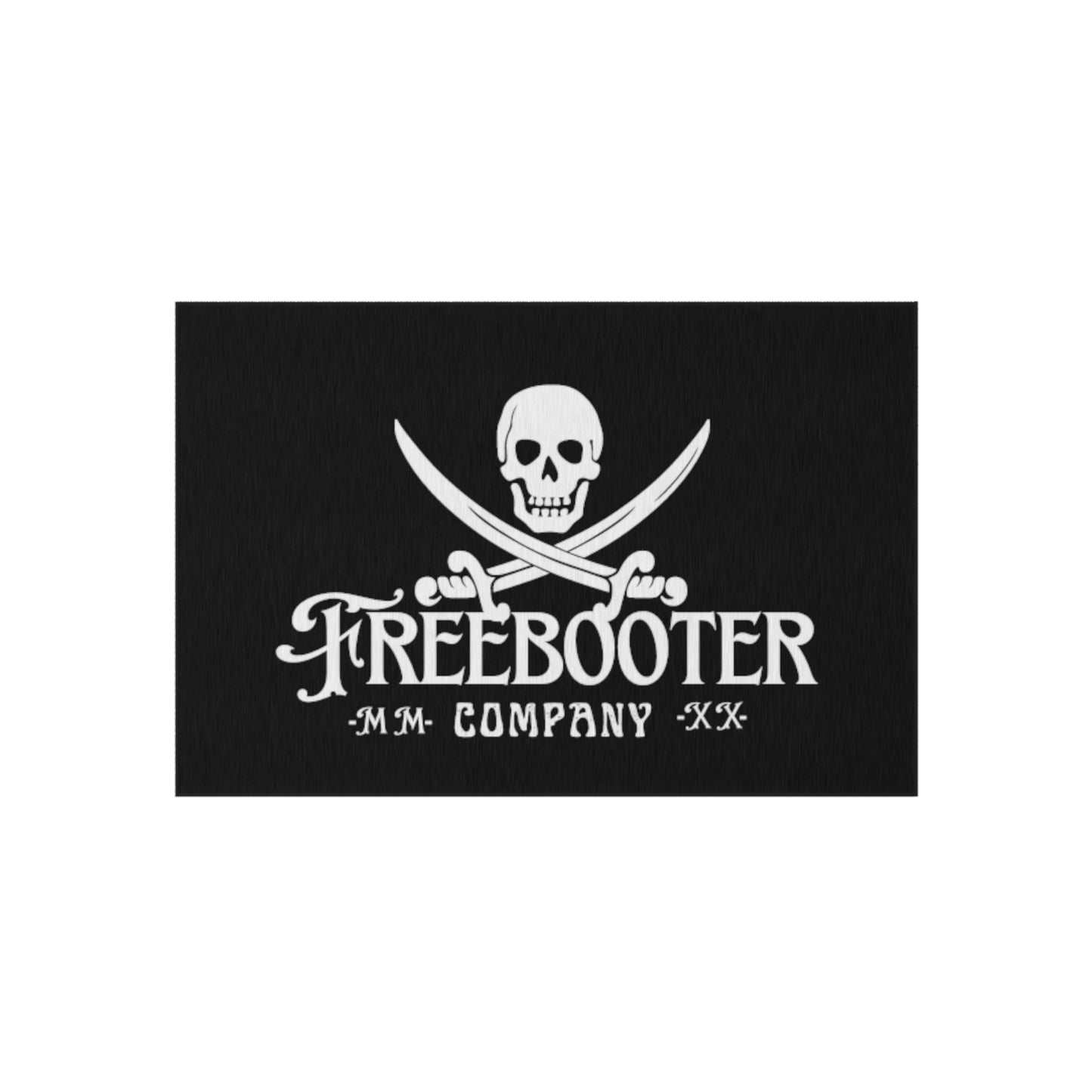 Freebooter Logo Heavy-duty Outdoor Rug! Durable and of high quality, it'll be perfect for your mancave or garage