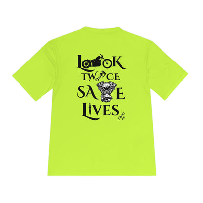 "Look Twice Save Lives" Freebooter Moisture Wicking Tee