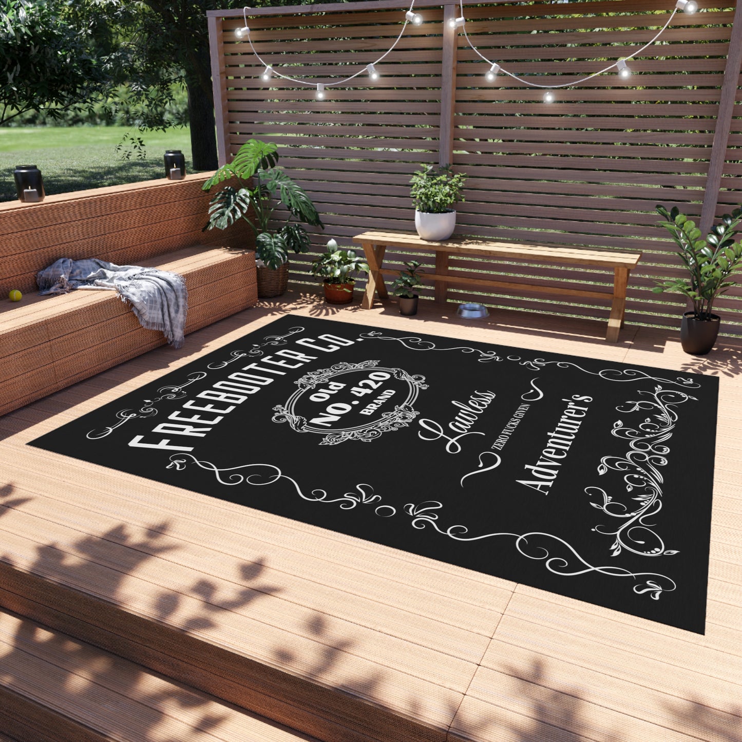 JD style Heavy-duty Outdoor Rug! Durable and of high quality, it'll be perfect for your mancave or garage