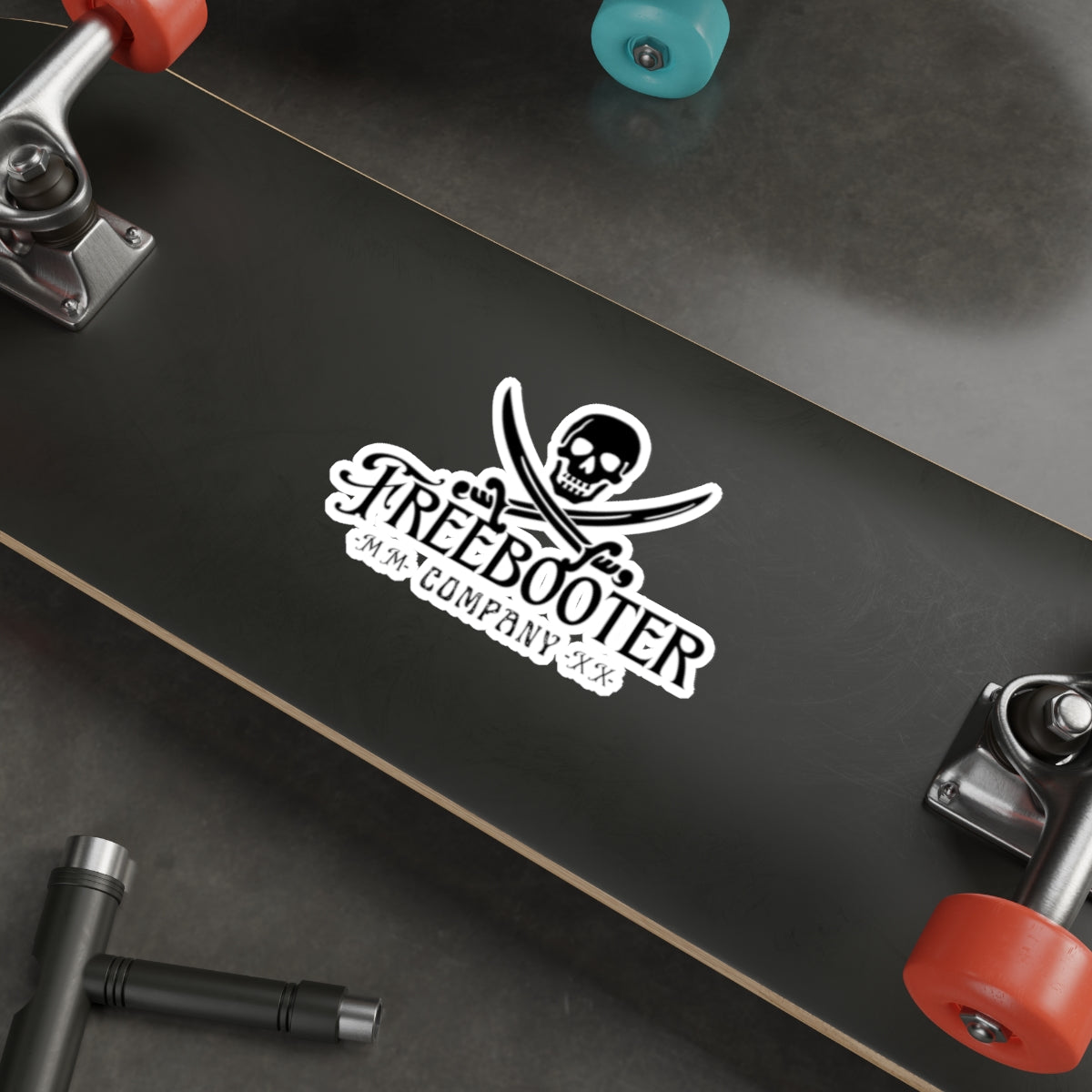 Freebooter Skull & Crossed Swords Die-Cut Sticker — Pirate Logo Decal