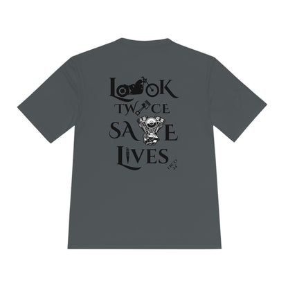 "Look Twice Save Lives" Freebooter Moisture Wicking Tee