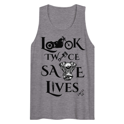 Look Twice, Save Lives- Freebooter Premium Tank Top