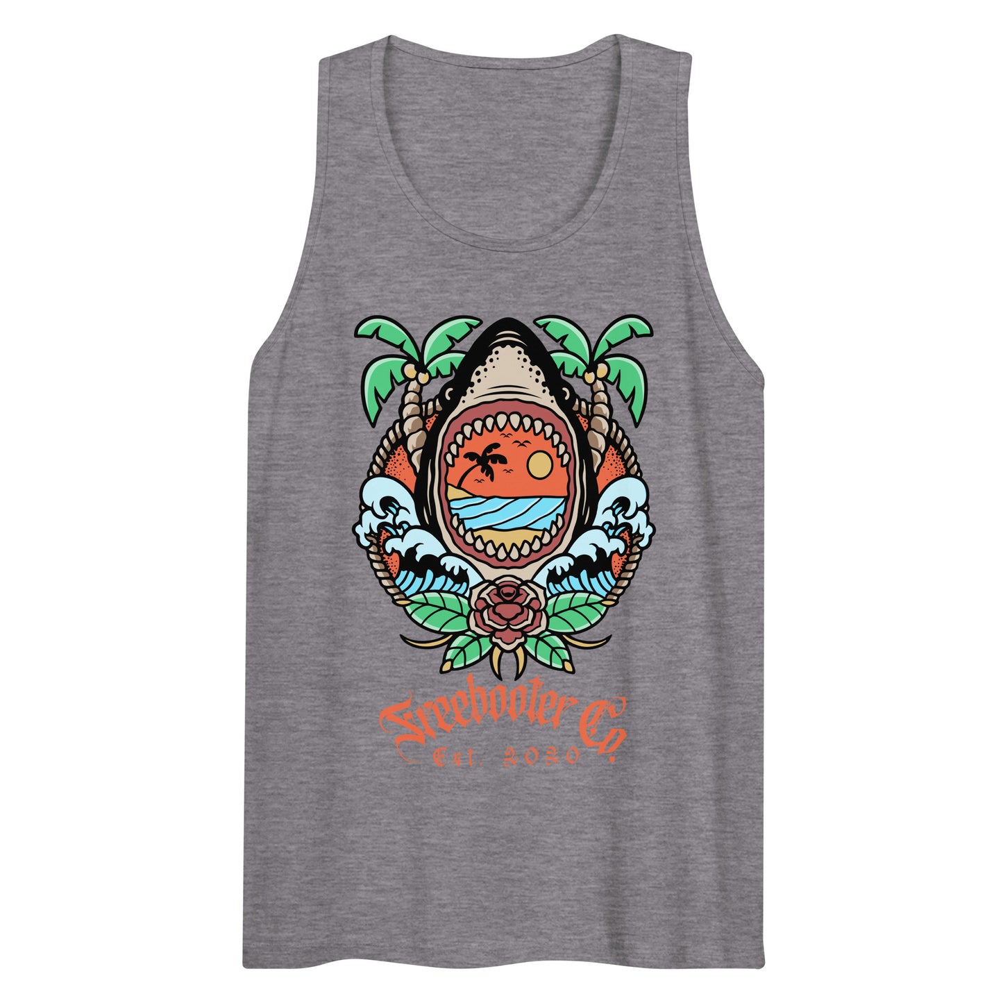 :Shark Bite" Freebooter Men’s Premium Tank Top