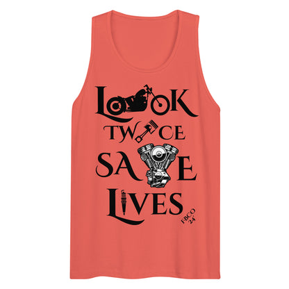 Look Twice, Save Lives- Freebooter Premium Tank Top