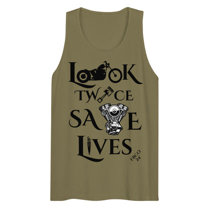 Look Twice, Save Lives- Freebooter Premium Tank Top