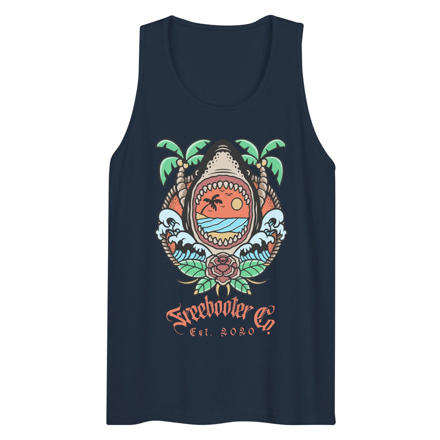 :Shark Bite" Freebooter Men’s Premium Tank Top