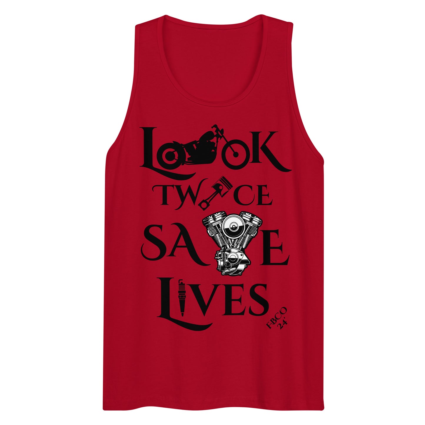 Look Twice, Save Lives- Freebooter Premium Tank Top