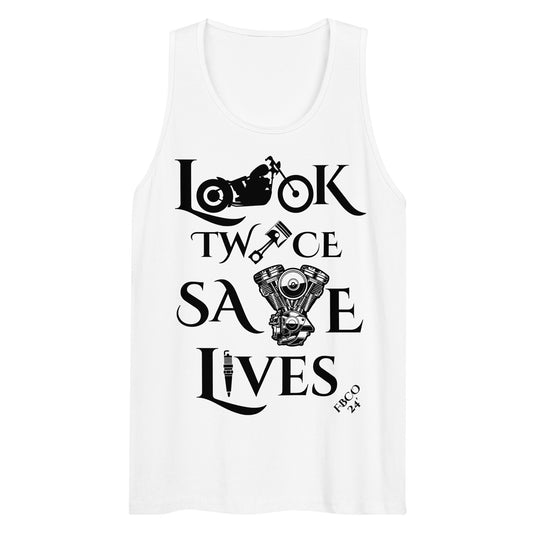 Look Twice, Save Lives- Freebooter Premium Tank Top