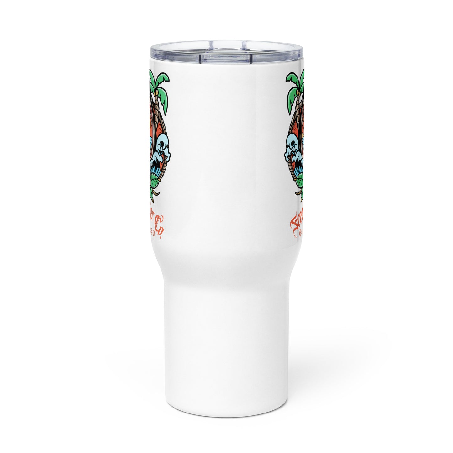 25oz Travel tumbler stainless steel and BPA-free plastic