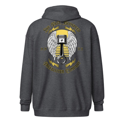 "Live Fast-Godspeed" Freebooter Zip Hoodie