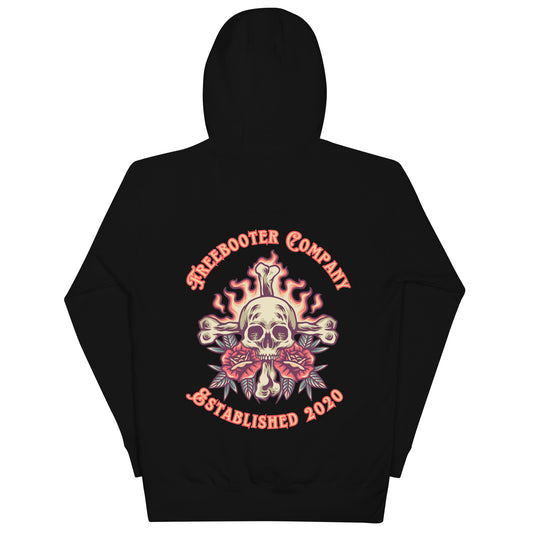 "Flaming Skull and Roses" Freebooter Premium Women's Hoodie