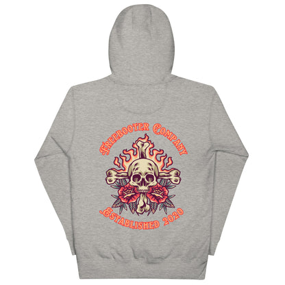 "Flaming Skull and Roses" Freebooter Premium Women's Hoodie