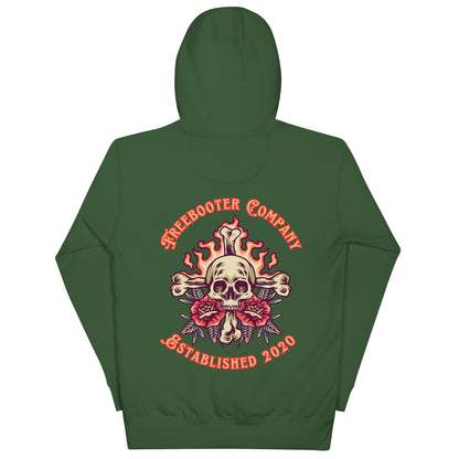 "Flaming Skull and Roses" Freebooter Premium Women's Hoodie