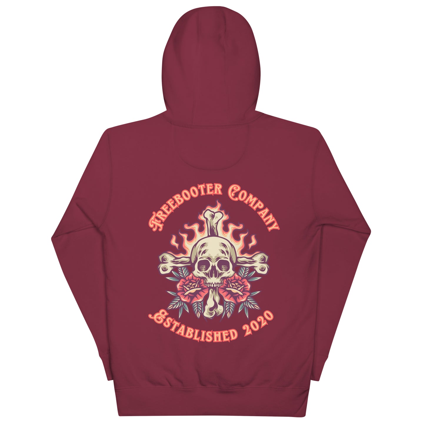 "Flaming Skull and Roses" Freebooter Premium Women's Hoodie