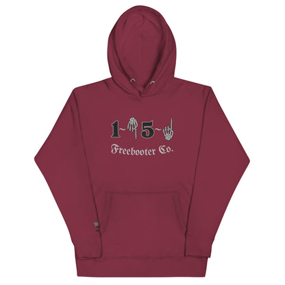 "1 Down-5 Up" Freebooter Premium Embroidered Unisex Hoodie