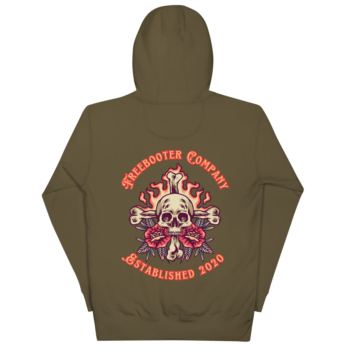 "Flaming Skull and Roses" Freebooter Premium Women's Hoodie