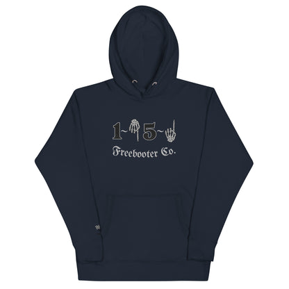 "1 Down-5 Up" Freebooter Premium Embroidered Unisex Hoodie