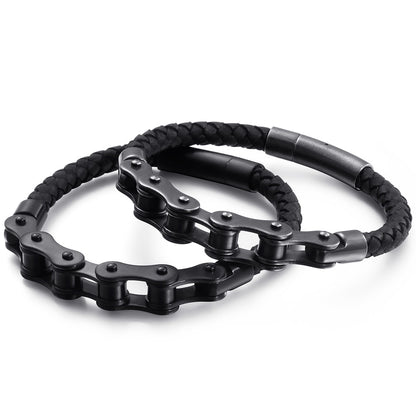 Vintage 6MM Brushed Stainless Steel Bike Motorcycle Chain Bracelet